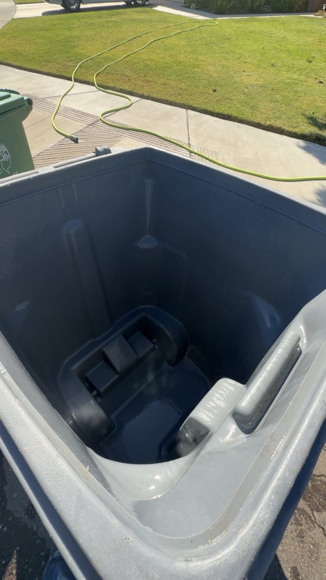 Trash bin after pressure washing