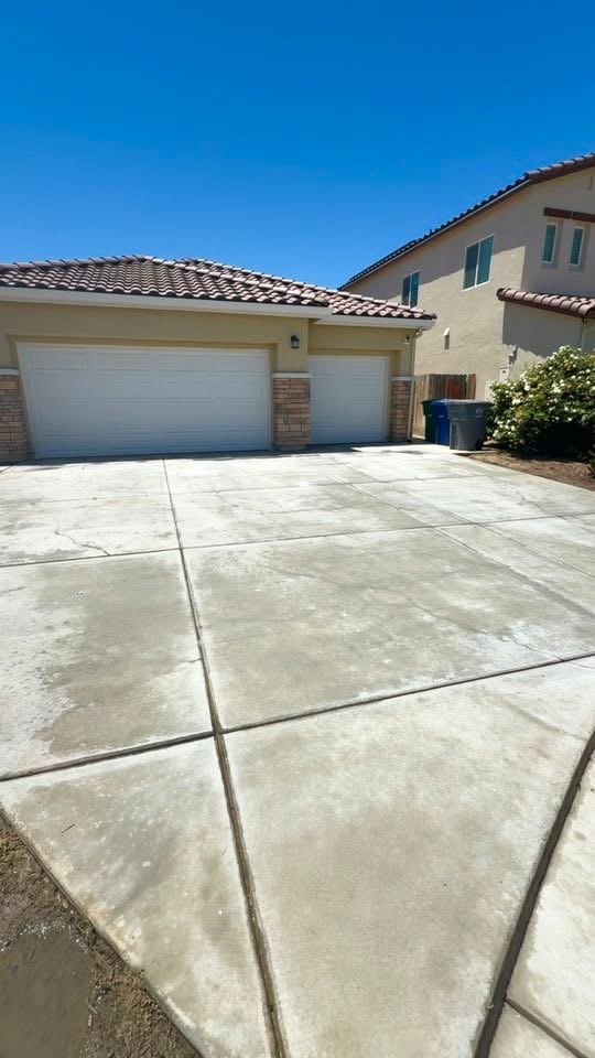 Driveway after pressure washing
