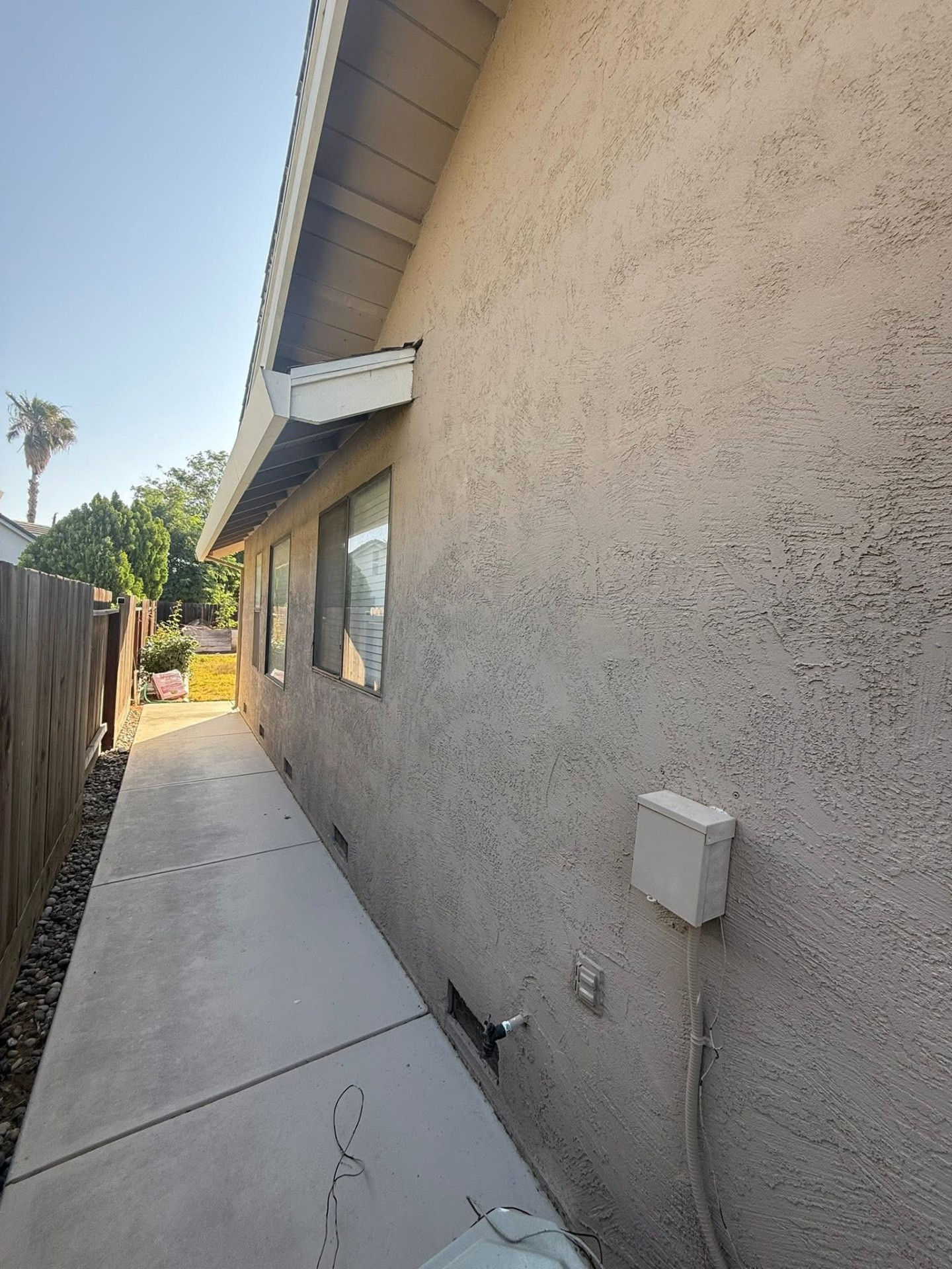Side walkway before pressure washing